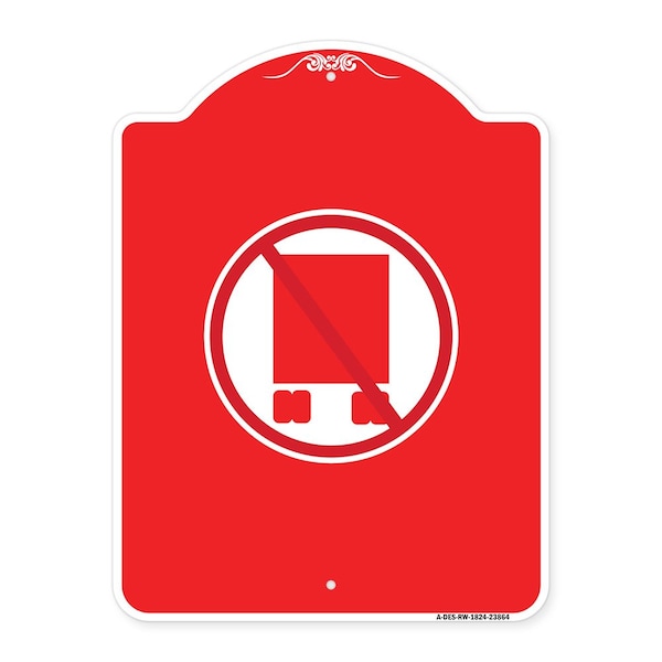 Signmission Designer Series National Network Prohibited, Red & White Aluminum Sign, 18" x 24", RW-1824-23864 A-DES-RW-1824-23864 - main